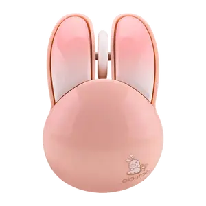 Chuột chơi game màu hồng Bunny souris Sans Fil chế độ kép có thể sạc lại RoHS Gamer Blanche bureautique Chuột máy tính nhỏ
