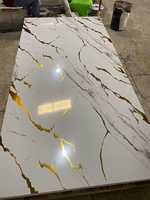 Panneau mural en PVC effet marbre brillant 3 mm, design moderne, imperméable, écologique, pour usage en milieu de divertissement