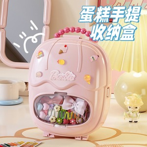 Hair Accessory <b>Box</b> <b>Macaron</b> Purple Large Capacity With Handle Kids Storage Organizer Cartoon Design Covered Type - Product Image 4