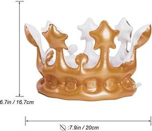 มงกุฎเป่าลมทำจากพีวีซีสีชมพูอุปกรณ์ตกแต่งงานปาร์ตี้และเครื่องแต่งกายสำหรับฉลองวันเกิด - Product Image 2