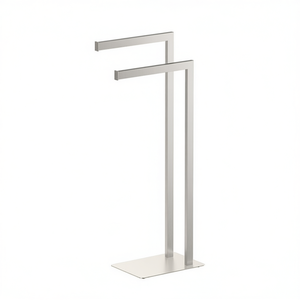 Toallero de pie Zeus de acero cepillado, 18 cm de ancho, 79 cm de altura, 77 cm de longitud, 36.5 cm, para uso en baño - Product Image 3