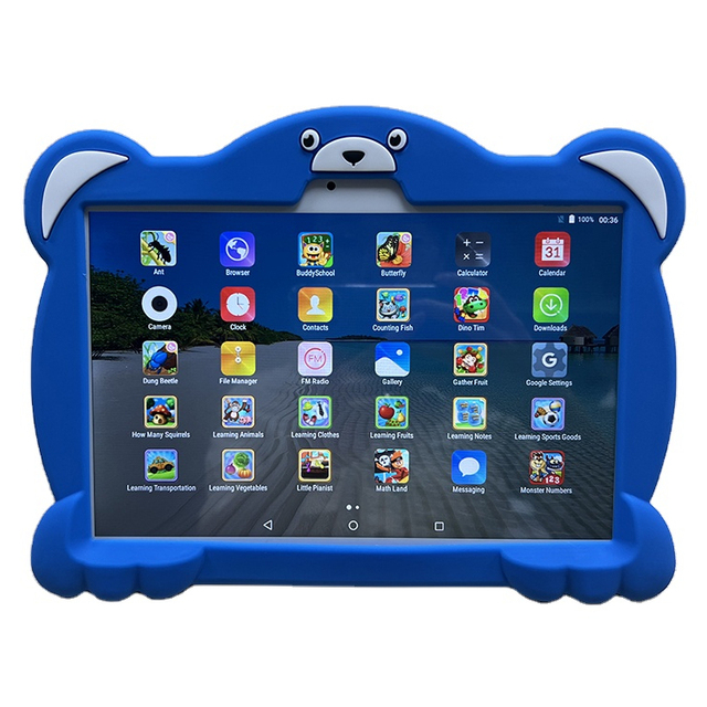 2024 Hot Sales Factory Custom Kids Tablet Pc Octa Core Tablet 10 Inch Android Tablet for Kids Learning with Cute Rubber case