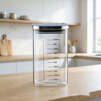 Kit de démarrage pour levain en verre borosilicaté de haute qualité, avec bande de marquage de date, thermomètre, racloir, couverture en tissu pour la fermentation de la pâte et outils de fermentation