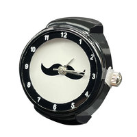 Montre bague simple et polyvalente pour hommes et femmes, couples, montre bague barbe noire et blanche