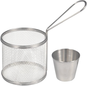 JingShun 2025 Paslanmaz Çelik Elektro-Politlenmiş Çevre Dostu Yüksek Kaliteli Patates Kızartması Sepeti Kancaları Kolay Yıkanabilir Süzgeçler - Product Image 2