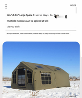 Tente gonflable portable 8+8.8 TC en coton, quatre saisons, isolée pour l'hiver, spacieuse, extensible, avec rideau en TPU, ouverture rapide et automatique