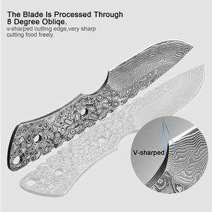 Lame de couteau à fruits en acier de Damas semi-finie pour dropshipping Shopify, projet de forgeage manuel, tranchante, pour bricolage - Product Image 3
