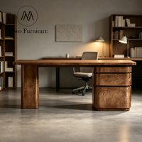 Bureau d'ordinateur de direction en bois massif de luxe moderne, avec tiroirs pivotants, bureau de maquillage en bois de palissandre personnalisé