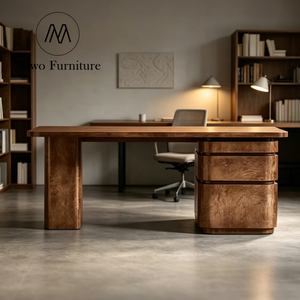 <strong>Modern</strong> Luxury <strong>Home</strong> <strong>Office</strong> Solid Wood boss Computer Table Burl Wood <strong>Desk</strong> with Swivel Drawers Vanity <strong>Desk</strong> <strong>for</strong> Makeup Custom - Product Image 2