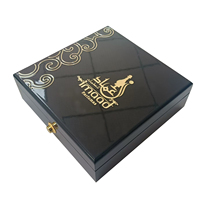 Coffret Cadeau de Parfum en Bois Noir Luxueux Personnalisé Boîte d'Emballage pour Huiles Essentielles en Panneau de Fibres à Densité Rectangulaire