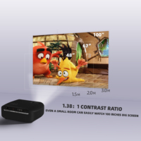 Aun — projecteur LCD portable F10UP, 720P, android, wifi, pour divertissement, cinéma à la maison et au bureau