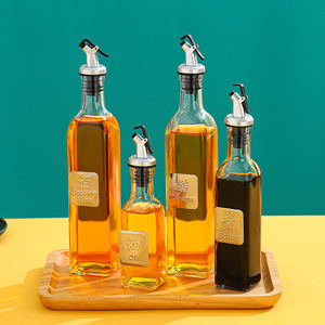 150ml 250ml 500ml New Olive Oil Dispenser Glass Bottles with Easy Pour Spout Set Vinegar Bottle Set - Product Image 2