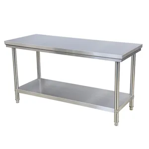 Mesa de Trabajo plegable de acero inoxidable para restaurantes, suministros de equipos de Hotel, mesa de Catering