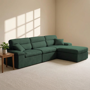 Canapé modulaire en chenille en forme de L surdimensionné avec mémoire de forme, inclinable vers la gauche, compressé sans armature, effet nuage - Product Image 5