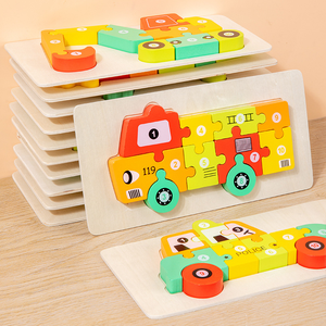 Puzzle en bois Montessori - <span class=keywords><strong>Chiffres</strong></span> 3D, aide pédagogique éducative, jouet d'entraînement logique <span class=keywords><strong>pour</strong></span> <span class=keywords><strong>les</strong></span> tout-petits de 2 à 7 ans - Product Image 4