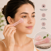 Quartz Rose Naturel Forme de Coeur Gua Sha Masseur Facial Bâton d'Acupression Visage Acupuncture Rose Grattage Massage Thérapie
