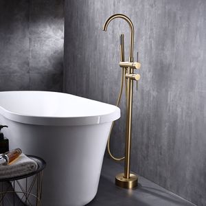 Robinet <span class=keywords><strong>de</strong></span> baignoire autoportant en laiton gris anthracite, <span class=keywords><strong>colonne</strong></span> latérale rotative, ensemble <span class=keywords><strong>de</strong></span> douche encastré chaud et froid pour la maison et les maisons <span class=keywords><strong>de</strong></span> retraite - Product Image 3