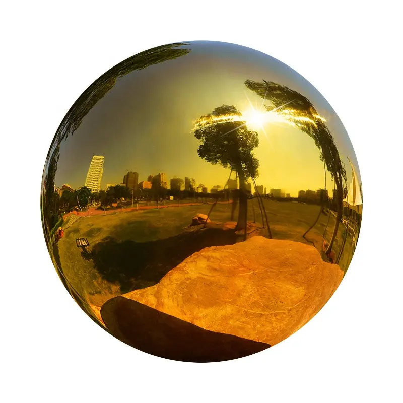 Полой шар из нержавеющей стали золотого цвета, 25-500 мм, полированные садовые сферы из нержавеющей стали