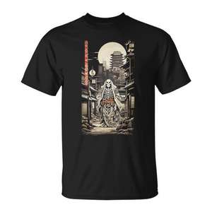 Camiseta vintage con diseño de esqueleto Yokai Demon de la arte japonesa Edo Ukiyo E - Product Image 1