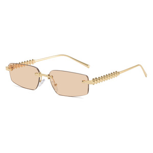Metal <b>Sunglasses</b> <b>Square</b> Frame Gold Color UV400 Protection Unisex Fashion - Product Image 4