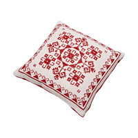 Housse de coussin décorative festive en tricot doux et agréable pour la peau, motif flocon de neige rouge, amovible et lavable, pour canapé, idéale pour l'hiver