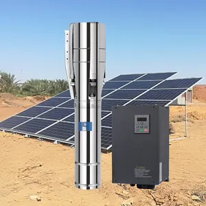 Handuro Wenling Bomba De Agua Factory Outlet 3Inch 2Hp 100 Meter 100M Borehole Solar Deep Well Submersible Water Pump System