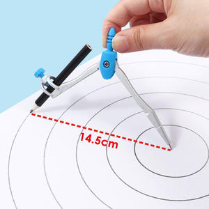 Juego de geometría práctico de 8 piezas con brújula metálica, regla, transportador, lápiz, borrador para profesores y estudiantes con estuche rígido - Product Image 4