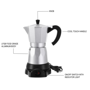 Machine à café expresso électrique en aluminium moulé sous pression, dix cornes, colorée - Product Image 2
