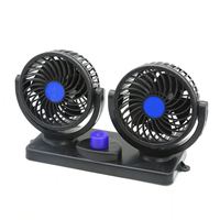 Nouveau ventilateur de circulation d'air rotatif à 360 degrés à double tête, ventilateur de voiture électrique à 2 vitesses, garantie 1 an