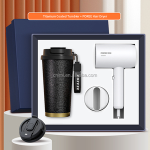 Set Regalo Aziendale Personalizzato per la Giornata <span class=keywords><strong>della</strong></span> <span class=keywords><strong>Donna</strong></span>: Tazza Rivestita in Titanio e Asciugacapelli per il Personale Femminile, Regalo per Festival Aziendali e Clienti Cooperativi - Product Image 4