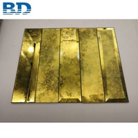 240x60mmx5mm Vintage Antique Glass Gold Smoky Antique Mirror Tile Accent Wall Feature Wall Decorative Tile