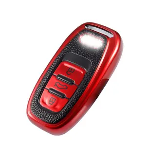 Leather Carbon Car Key Cover Case For audi Best Selling Car Accessories For Cover A8l A6l A4l A4 A5 6q With 3 Button