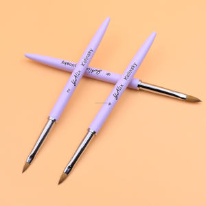 Pinceau à ongles 3D 100% pur Kolinsky/Nylon, logo personnalisé, manche en métal violet, stylo de peinture 3D pour ongles, dessin, sculpture de fleurs - Product Image 4
