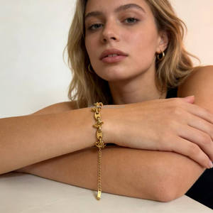 مجوهرات يد من الفولاذ المقاوم للصدأ رائجة البيع، تصميم بسيط وجريء على الطراز البانك، مجوهرات يد فاخرة من الفولاذ المقاوم للصدأ على الطراز الكوبي للجنسين - Product Image 4