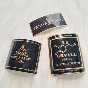 Étiquette adhésive de luxe personnalisée, autocollant métallique, marque privée pour flacons de parfum en verre, commande minimum de 500 pièces avec logo personnalisé - Product Image 3