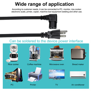 Câble d'alimentation CA moulé avec prise US vers IEC C13 coudé à 90°, longueur personnalisée, pour moniteur d'ordinateur, imprimante, vente en gros OEM - Product Image 3