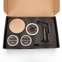 Kit de fumage portable pour cocktails à l'ancienne Jianxin YZQ-003, avec torche et 4 types de copeaux de bois aromatisés, accessoires de bar haut de gamme