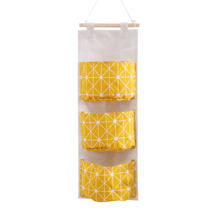 Bolsa de almacenamiento colgante de tela multicapa de algodón y lino impermeable de estilo nórdico para artículos diversos. Incluye también una parte trasera - Product Image 5