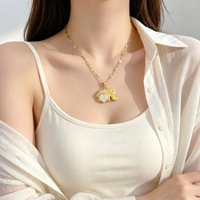Collar de Elefante Chapado en Oro, Resistente al Agua, de Acero Inoxidable, Sin Deslustre, de Fanhua Jewelry, Éxito de Ventas en TikTok