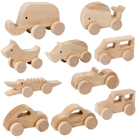 Pädagogisches Holzspielzeug in Naturfarben Mini Bemalbares Auto für Kinder Kreatives Zeichnen und Feinmotorik-Training