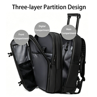 Ransel Perjalanan Kompresi Vakum yang Dapat Diperluas dengan Lapisan Tertutup yang Dapat Dilepas, Anti Maling TSA, Kapasitas Besar, untuk Laptop dan Bisnis