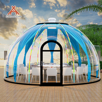 Dôme géodésique préfabriqué rond en polycarbonate PC Kawagebo Kamp (KK) 5,35 m / 17,55 pi 22,5 ㎡   Hôtel-bulles de glamping