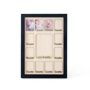 Carte Photo en bois pour bébé, étape clé, carte mémoire de premier anniversaire, Photos mensuelles de 12 mois, décor de fête de bébé
