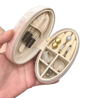 Boîte de rangement pour colliers et bagues 10,5x5,5x5cm, boîte à bijoux exquise haut de gamme, mini, portable, pour boucles d'oreilles et bagues