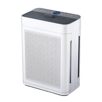 Purificateur d'air électrique portable pour la maison, fonctionnement tactile, sécurité avec verrouillage enfant, contrôle du vent à 4 vitesses, filtres HEPA et charbon actif