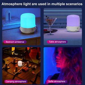 Lampe de table LED moderne, lampe de chevet pour enfants et bébés, lumière de nuit tactile à changement de couleur, RGB, télécommande, intensité réglable, rechargeable par USB - Product Image 5