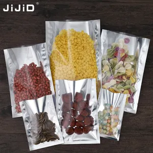 JiJiD sıcak satış 100 mikron üç tarafı mühürlü düz düz alüminyum folyo ambalaj Mylar kılıfı alüminyum çanta
