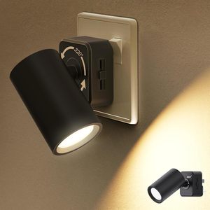 Veilleuse LOHAS à brancher sur prise murale 320 °   Projecteur LED à intensité variable 0-100lm avec capteur crépusculaire pour chambre à coucher et salon - Product Image 1