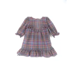 2022New Arrival Private label ropa de descuento nylon with print summer Baby&Girl's dress beachwear