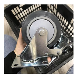 Roue pivotante en acier anti-crevaison avec roulement à billes simple de 100 mm (4 pouces) et capacité de charge de 150 kg, en polyuréthane, pour chariots - Product Image 1